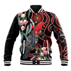 Gang-gang Cockatoo Australia Baseball Jacket Eucalyptus Blossoms Aboriginal Art - Aussie Hoodie