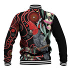 Gang-gang Cockatoo Australia Baseball Jacket Eucalyptus Blossoms Aboriginal Art - Aussie Hoodie