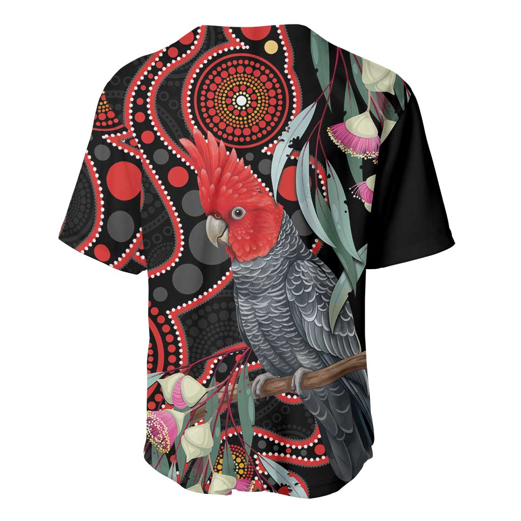 Gang-gang Cockatoo Australia Baseball Jersey Eucalyptus Blossoms Aboriginal Art - Aussie Hoodie