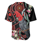 Gang-gang Cockatoo Australia Baseball Jersey Eucalyptus Blossoms Aboriginal Art - Aussie Hoodie