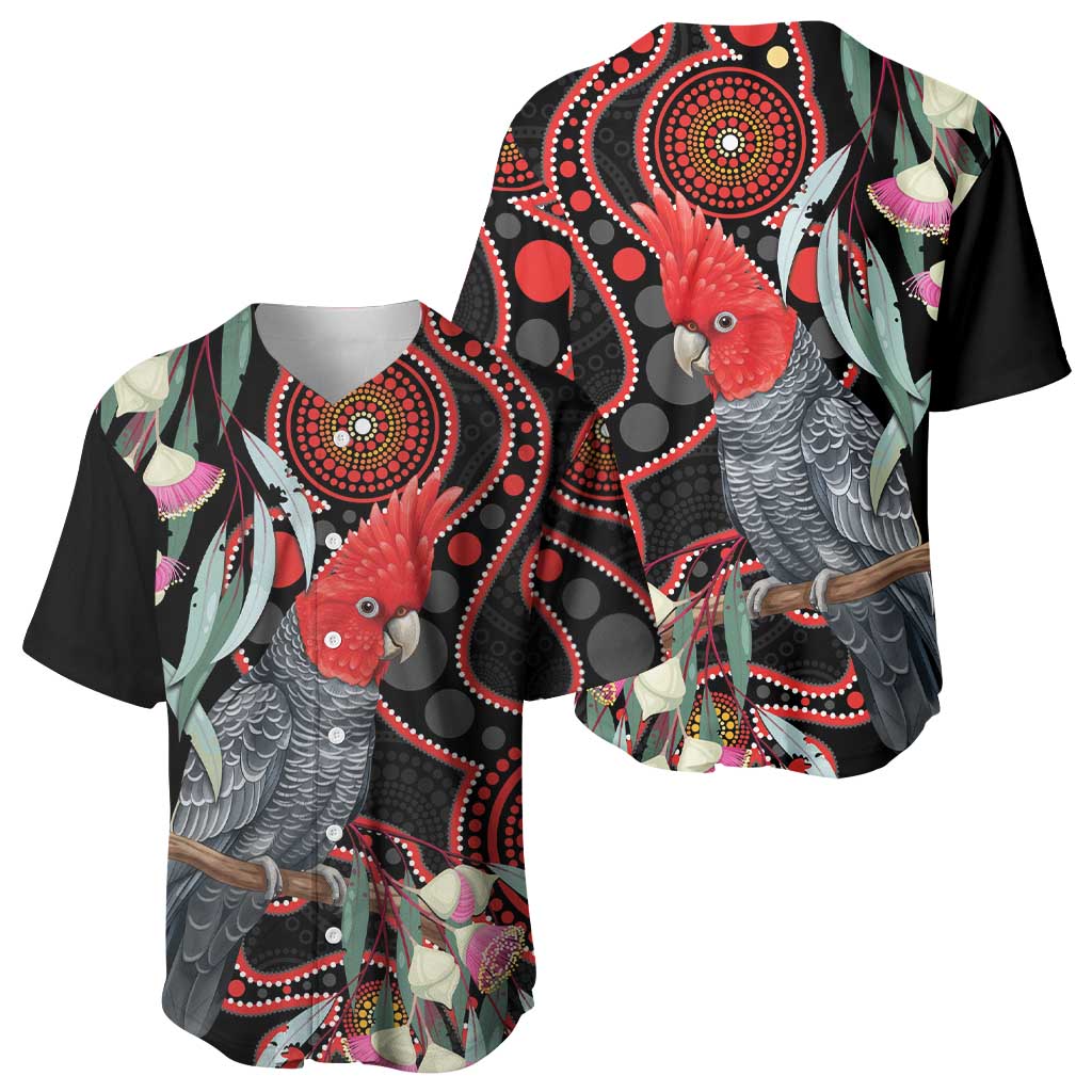 Gang-gang Cockatoo Australia Baseball Jersey Eucalyptus Blossoms Aboriginal Art - Aussie Hoodie