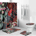 Gang-gang Cockatoo Australia Bathroom Set Eucalyptus Blossoms Aboriginal Art - Aussie Hoodie