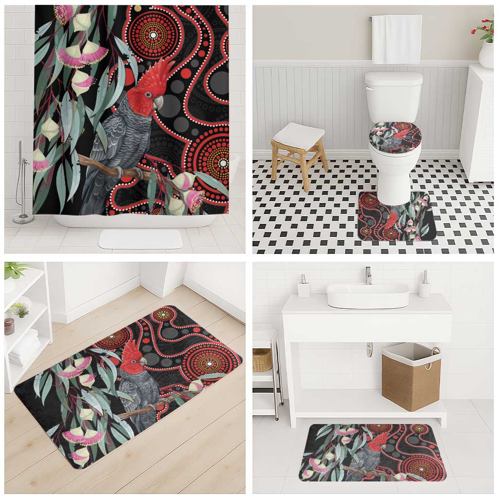 Gang-gang Cockatoo Australia Bathroom Set Eucalyptus Blossoms Aboriginal Art - Aussie Hoodie