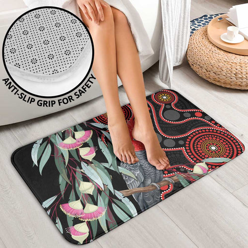 Gang-gang Cockatoo Australia Bathroom Set Eucalyptus Blossoms Aboriginal Art - Aussie Hoodie