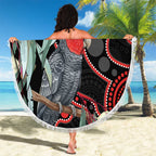 Gang-gang Cockatoo Australia Beach Blanket Eucalyptus Blossoms Aboriginal Art - Aussie Hoodie