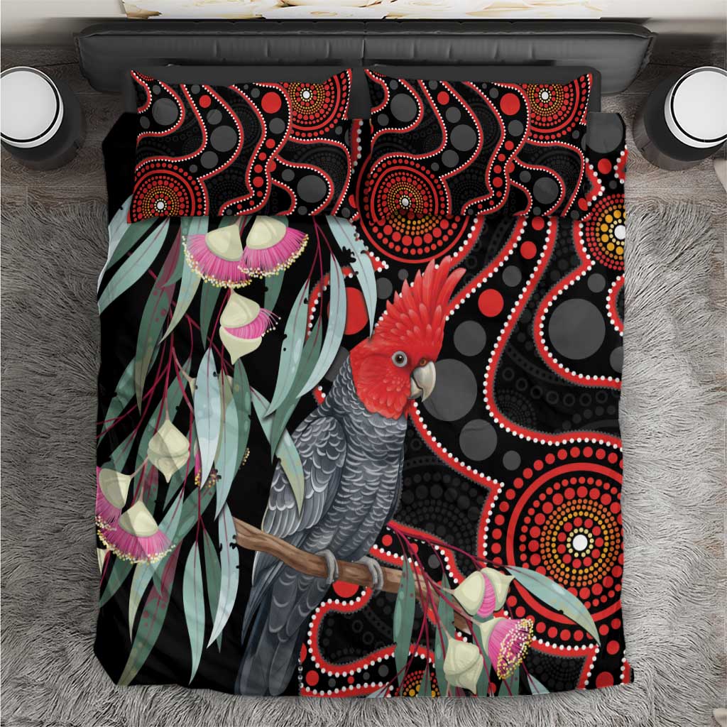 Gang-gang Cockatoo Australia Bedding Set Eucalyptus Blossoms Aboriginal Art - Aussie Hoodie