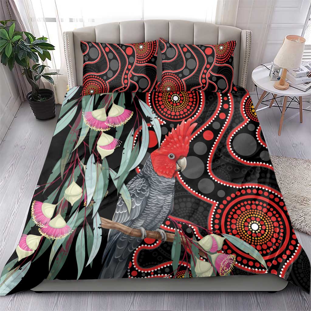 Gang-gang Cockatoo Australia Bedding Set Eucalyptus Blossoms Aboriginal Art - Aussie Hoodie