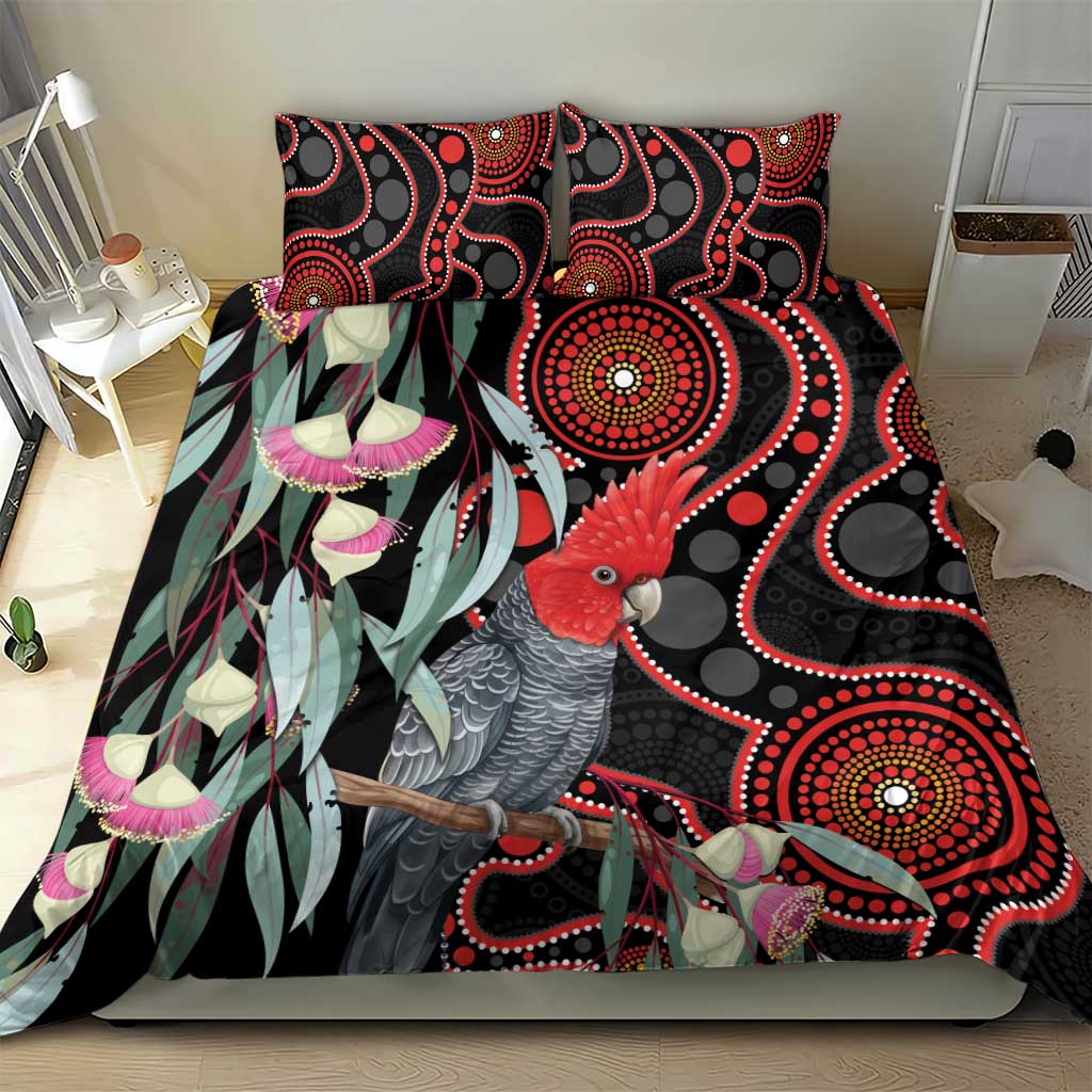 Gang-gang Cockatoo Australia Bedding Set Eucalyptus Blossoms Aboriginal Art - Aussie Hoodie