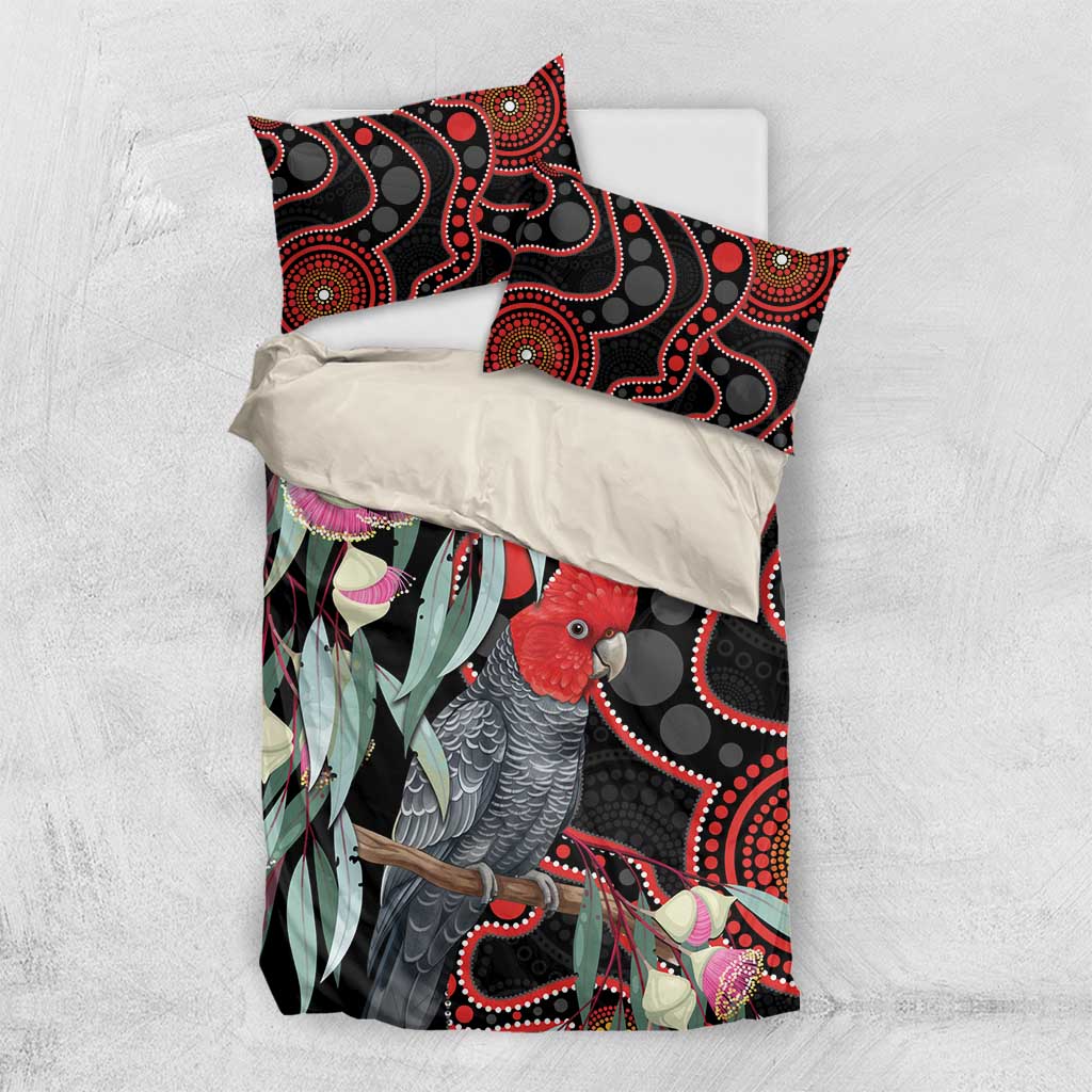 Gang-gang Cockatoo Australia Bedding Set Eucalyptus Blossoms Aboriginal Art - Aussie Hoodie