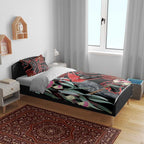 Gang-gang Cockatoo Australia Bedding Set Eucalyptus Blossoms Aboriginal Art - Aussie Hoodie