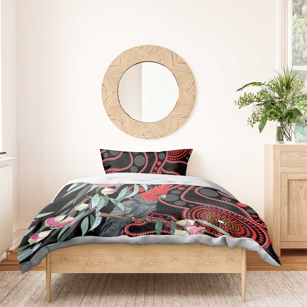 Gang-gang Cockatoo Australia Bedding Set Eucalyptus Blossoms Aboriginal Art - Aussie Hoodie