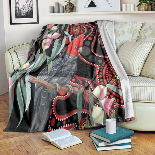 Gang-gang Cockatoo Australia Blanket Eucalyptus Blossoms Aboriginal Art - Aussie Hoodie