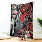 Gang-gang Cockatoo Australia Blanket Eucalyptus Blossoms Aboriginal Art - Aussie Hoodie