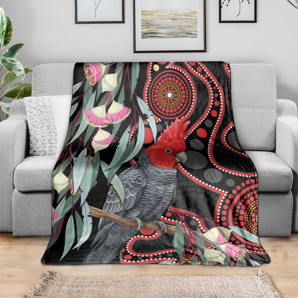 Gang-gang Cockatoo Australia Blanket Eucalyptus Blossoms Aboriginal Art - Aussie Hoodie