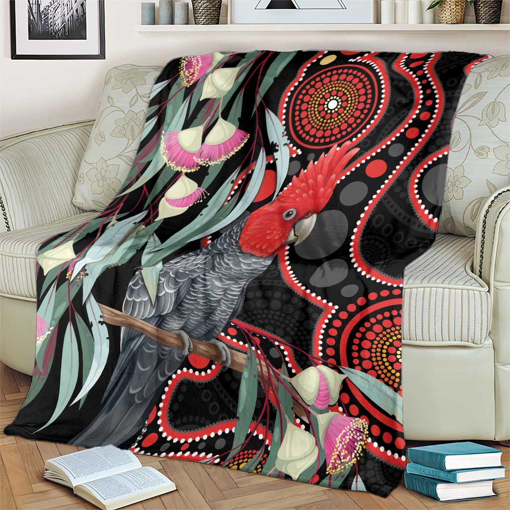Gang-gang Cockatoo Australia Blanket Eucalyptus Blossoms Aboriginal Art - Aussie Hoodie