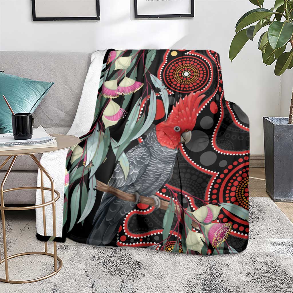 Gang-gang Cockatoo Australia Blanket Eucalyptus Blossoms Aboriginal Art - Aussie Hoodie