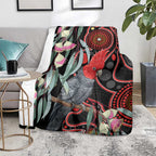 Gang-gang Cockatoo Australia Blanket Eucalyptus Blossoms Aboriginal Art - Aussie Hoodie