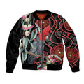 Gang-gang Cockatoo Australia Bomber Jacket Eucalyptus Blossoms Aboriginal Art - Aussie Hoodie