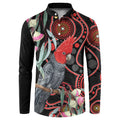 Gang-gang Cockatoo Australia Button Sweatshirt Eucalyptus Blossoms Aboriginal Art - Aussie Hoodie