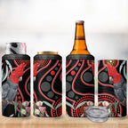 Gang-gang Cockatoo Australia 4 in 1 Can Cooler Tumbler Eucalyptus Blossoms Aboriginal Art - Aussie Hoodie