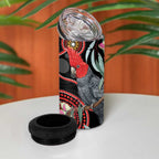 Gang-gang Cockatoo Australia 4 in 1 Can Cooler Tumbler Eucalyptus Blossoms Aboriginal Art - Aussie Hoodie