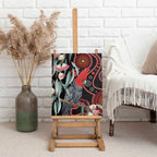 Gang-gang Cockatoo Australia Canvas Wall Art Eucalyptus Blossoms Aboriginal Art - Aussie Hoodie