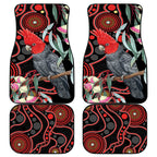 Gang-gang Cockatoo Australia Car Mats Eucalyptus Blossoms Aboriginal Art - Aussie Hoodie