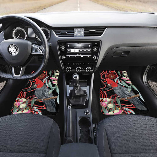 Gang-gang Cockatoo Australia Car Mats Eucalyptus Blossoms Aboriginal Art - Aussie Hoodie