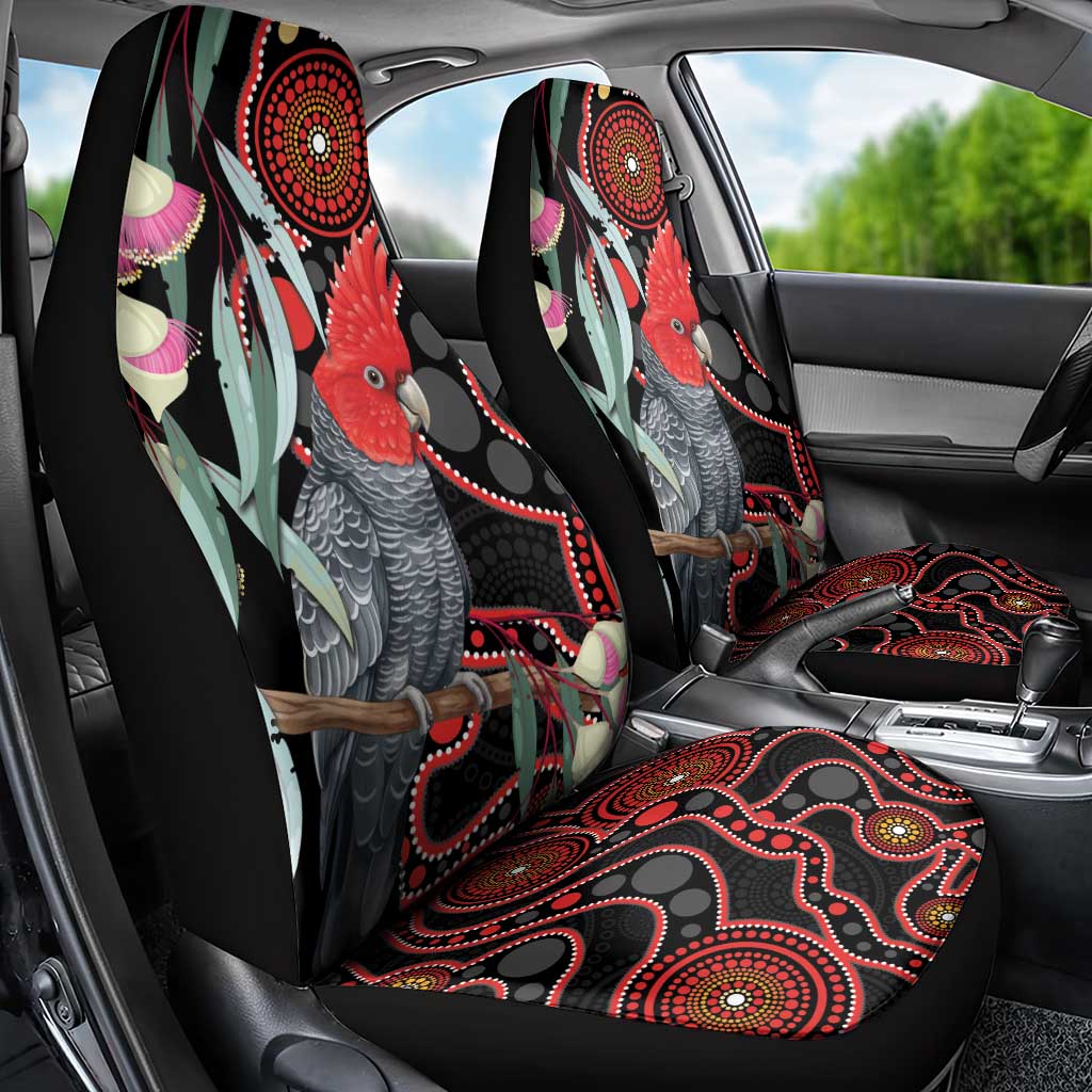 Gang-gang Cockatoo Australia Car Seat Cover Eucalyptus Blossoms Aboriginal Art - Aussie Hoodie