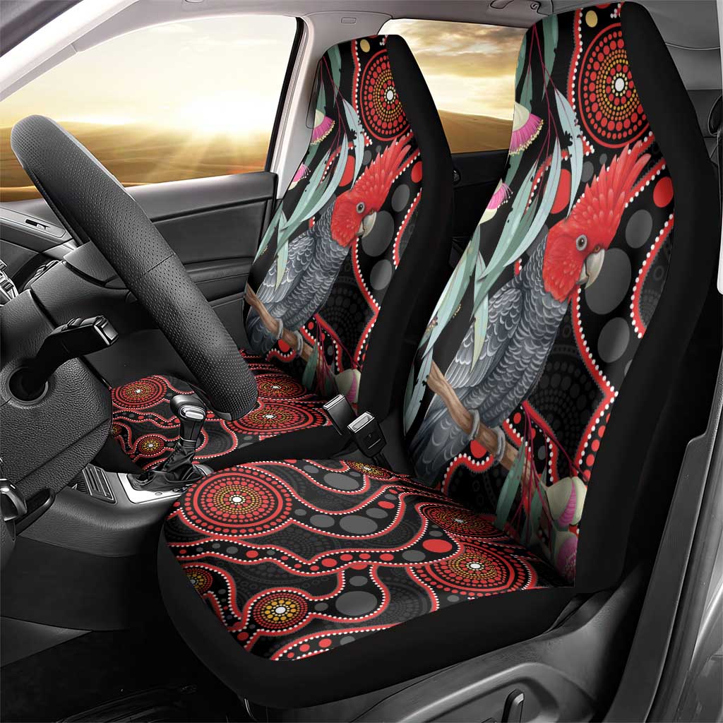Gang-gang Cockatoo Australia Car Seat Cover Eucalyptus Blossoms Aboriginal Art - Aussie Hoodie