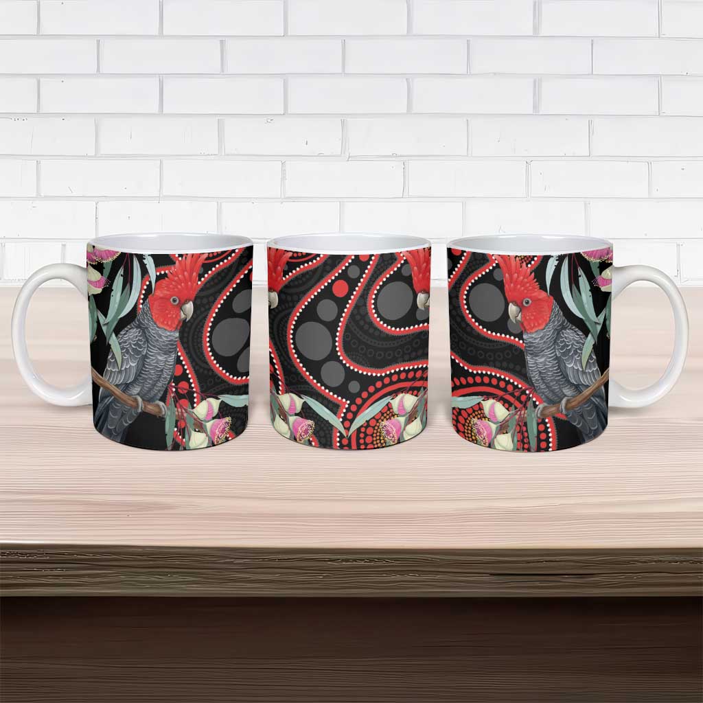 Gang-gang Cockatoo Australia Ceramic Mug Eucalyptus Blossoms Aboriginal Art - Aussie Hoodie