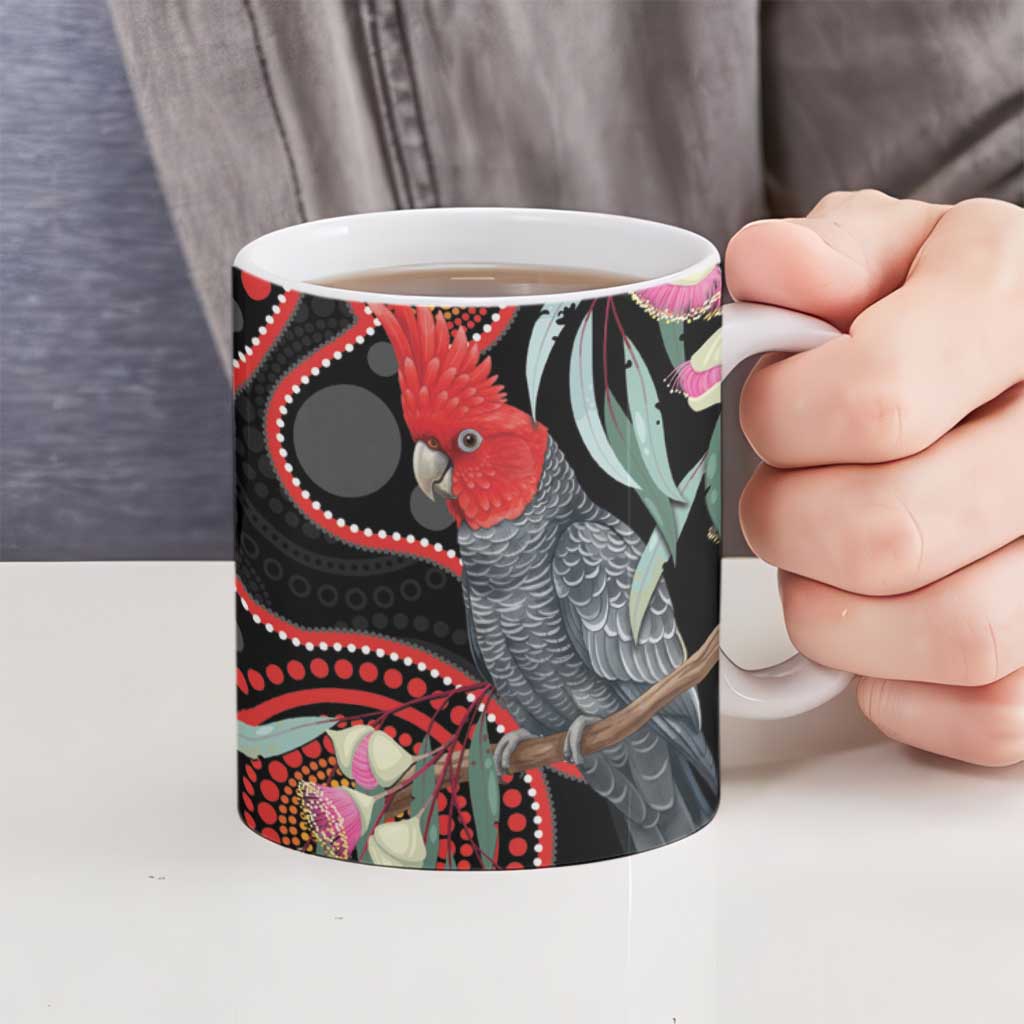 Gang-gang Cockatoo Australia Ceramic Mug Eucalyptus Blossoms Aboriginal Art - Aussie Hoodie