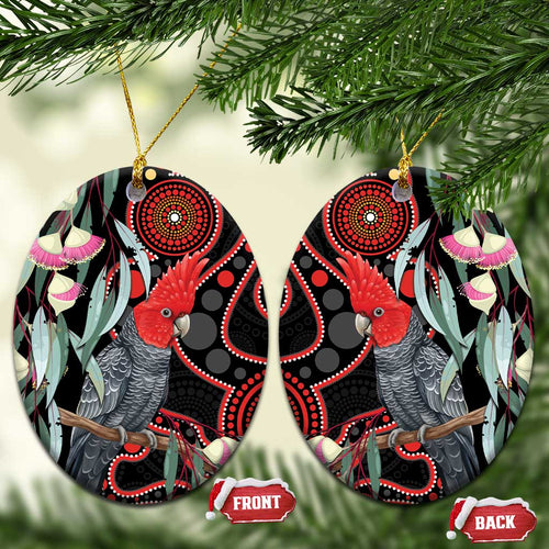 Gang-gang Cockatoo Australia Ceramic Ornament Eucalyptus Blossoms Aboriginal Art - Aussie Hoodie