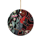 Gang-gang Cockatoo Australia Ceramic Ornament Eucalyptus Blossoms Aboriginal Art - Aussie Hoodie