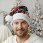 Gang-gang Cockatoo Australia Christmas Santa Hat Eucalyptus Blossoms Aboriginal Art - Aussie Hoodie
