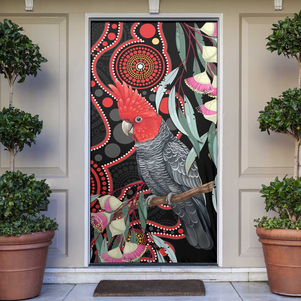 Gang-gang Cockatoo Australia Door Cover Eucalyptus Blossoms Aboriginal Art - Aussie Hoodie