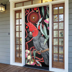 Gang-gang Cockatoo Australia Door Cover Eucalyptus Blossoms Aboriginal Art - Aussie Hoodie