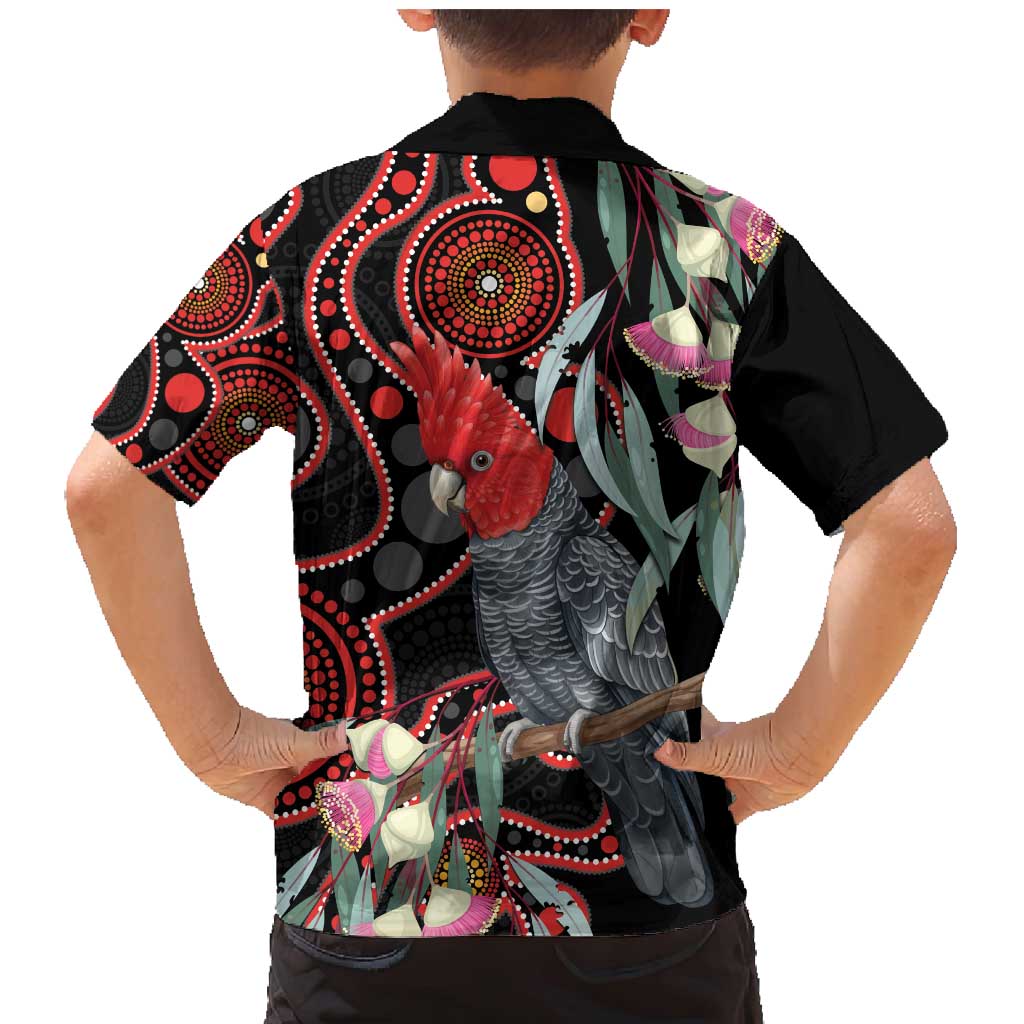 Gang-gang Cockatoo Australia Family Matching Mermaid Dress and Hawaiian Shirt Eucalyptus Blossoms Aboriginal Art - Aussie Hoodie