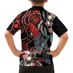 Gang-gang Cockatoo Australia Family Matching Mermaid Dress and Hawaiian Shirt Eucalyptus Blossoms Aboriginal Art - Aussie Hoodie