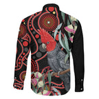 Gang-gang Cockatoo Australia Family Matching Mermaid Dress and Hawaiian Shirt Eucalyptus Blossoms Aboriginal Art - Aussie Hoodie