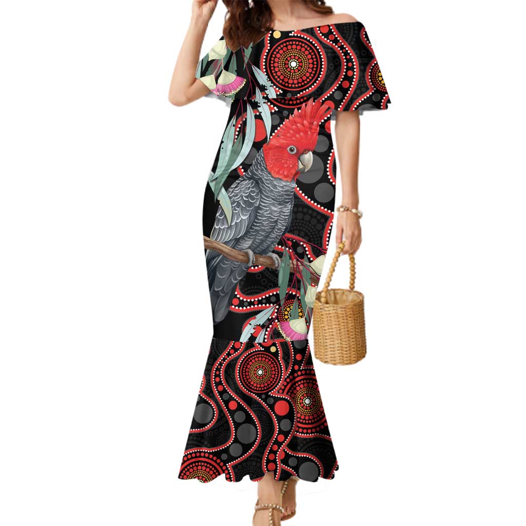 Gang-gang Cockatoo Australia Family Matching Mermaid Dress and Hawaiian Shirt Eucalyptus Blossoms Aboriginal Art - Aussie Hoodie