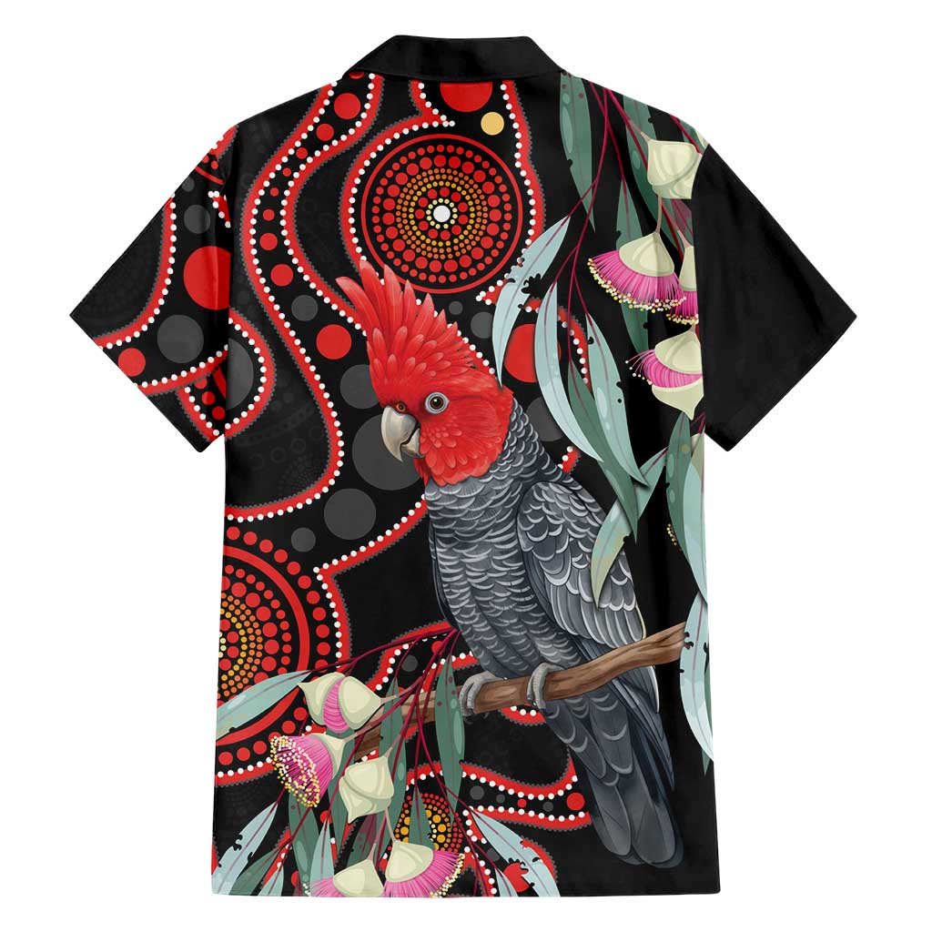 Gang-gang Cockatoo Australia Family Matching Off Shoulder Short Dress and Hawaiian Shirt Eucalyptus Blossoms Aboriginal Art - Aussie Hoodie