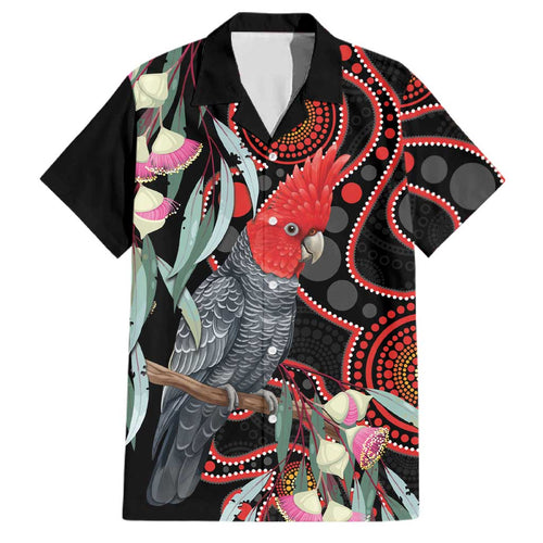 Gang-gang Cockatoo Australia Family Matching Short Sleeve Bodycon Dress and Hawaiian Shirt Eucalyptus Blossoms Aboriginal Art - Aussie Hoodie