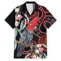Gang-gang Cockatoo Australia Family Matching Summer Maxi Dress and Hawaiian Shirt Eucalyptus Blossoms Aboriginal Art - Aussie Hoodie