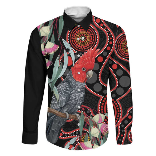 Gang-gang Cockatoo Australia Family Matching Summer Maxi Dress and Hawaiian Shirt Eucalyptus Blossoms Aboriginal Art - Aussie Hoodie
