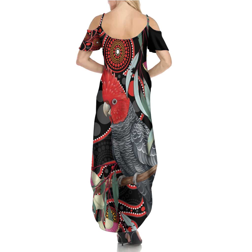 Gang-gang Cockatoo Australia Family Matching Summer Maxi Dress and Hawaiian Shirt Eucalyptus Blossoms Aboriginal Art - Aussie Hoodie