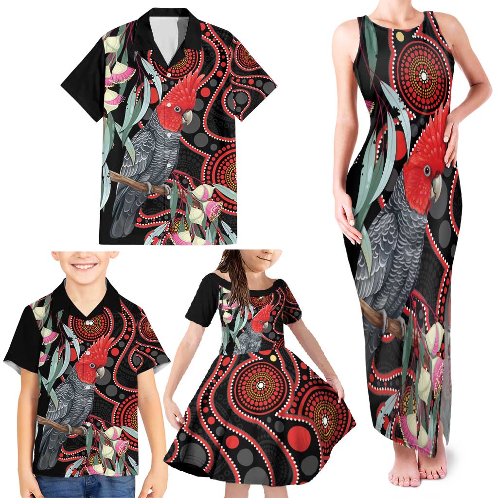 Gang-gang Cockatoo Australia Family Matching Tank Maxi Dress and Hawaiian Shirt Eucalyptus Blossoms Aboriginal Art - Aussie Hoodie