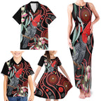 Gang-gang Cockatoo Australia Family Matching Tank Maxi Dress and Hawaiian Shirt Eucalyptus Blossoms Aboriginal Art - Aussie Hoodie