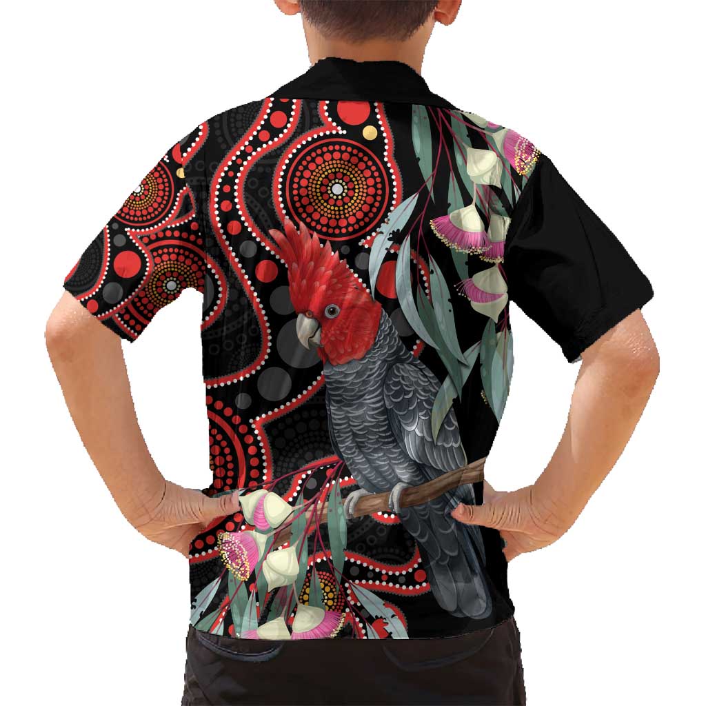 Gang-gang Cockatoo Australia Family Matching Tank Maxi Dress and Hawaiian Shirt Eucalyptus Blossoms Aboriginal Art - Aussie Hoodie