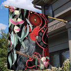 Gang-gang Cockatoo Australia Garden Flag Eucalyptus Blossoms Aboriginal Art - Aussie Hoodie
